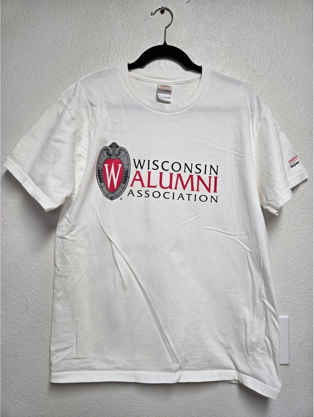 VTG Wisconsin Alumni Association T Shirt L White Fruit of the Loom Super Member